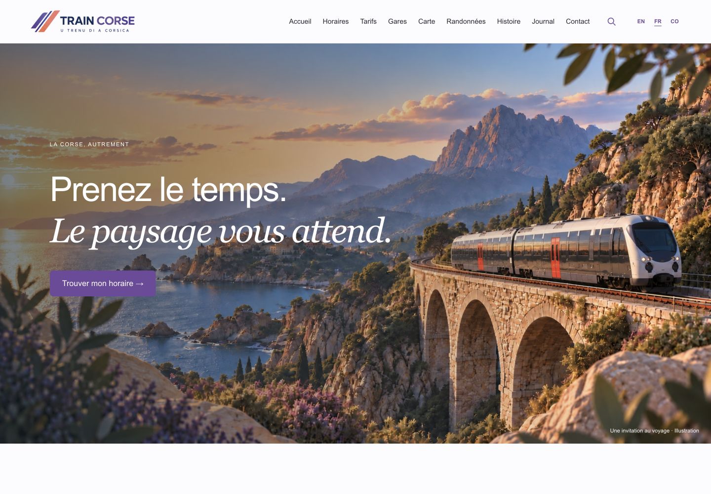 Le nouvel accueil : logo, couleurs, grands titres et illustration donnent le ton.