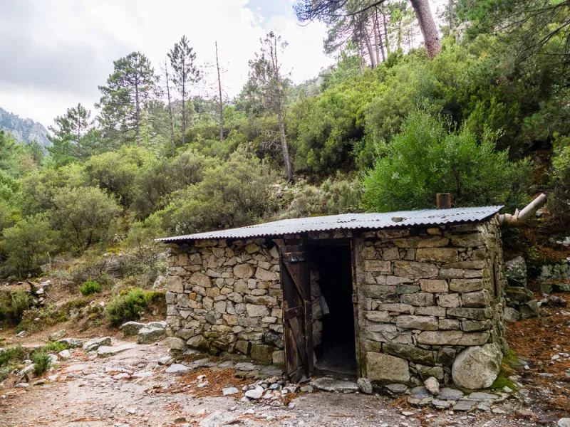 Abri de pierre d’Antia au bord du chemin du Tavignano, octobre 2015
