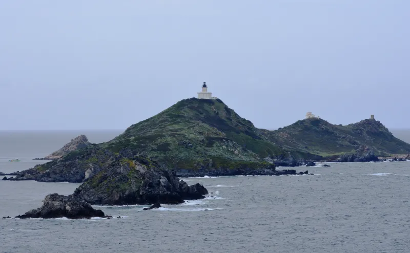 Les îles Sanguinaires vues depuis la pointe de la Parata.