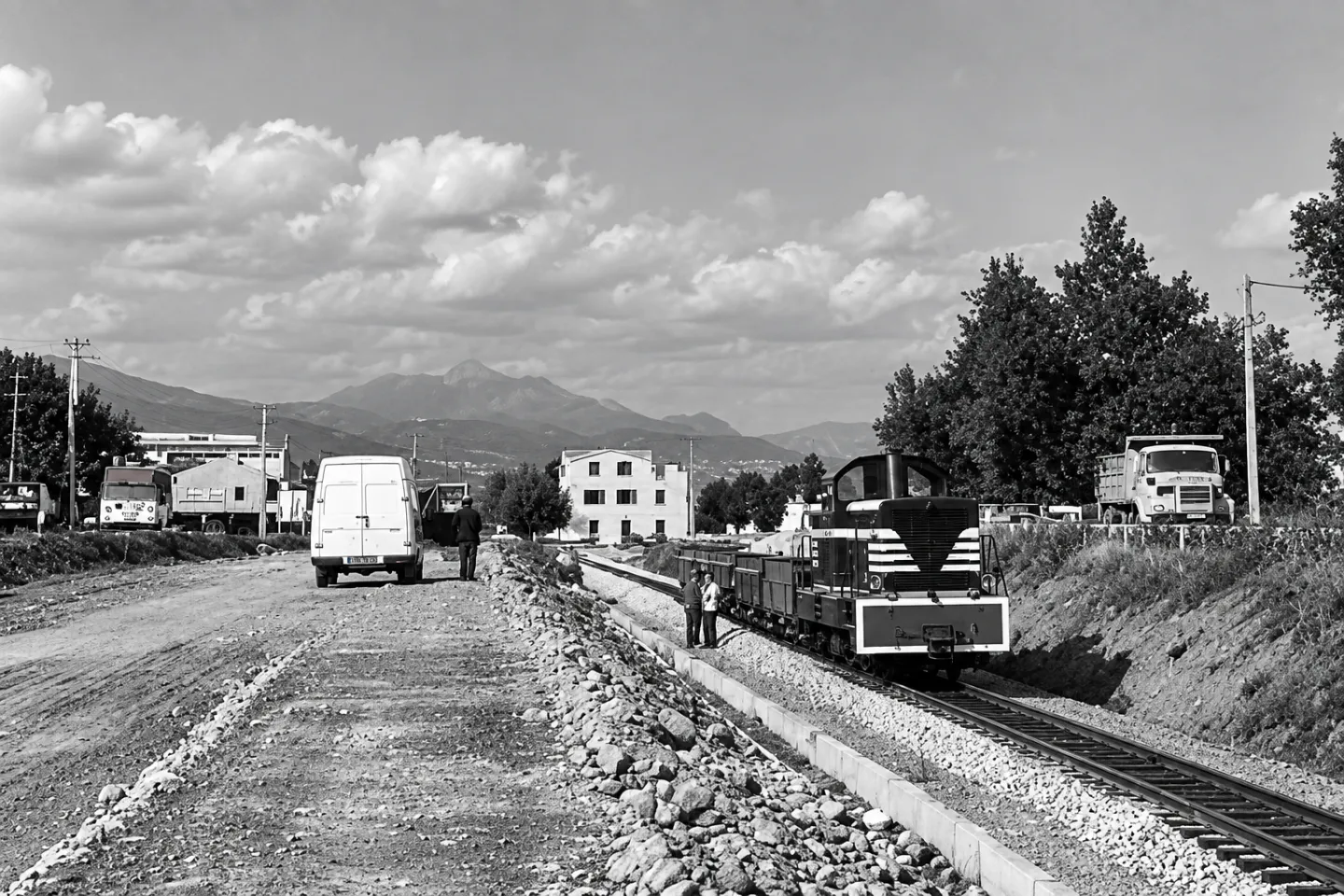 U novu tracciatu ferruviariu di Biguglia in custruzzione — 1982–1984