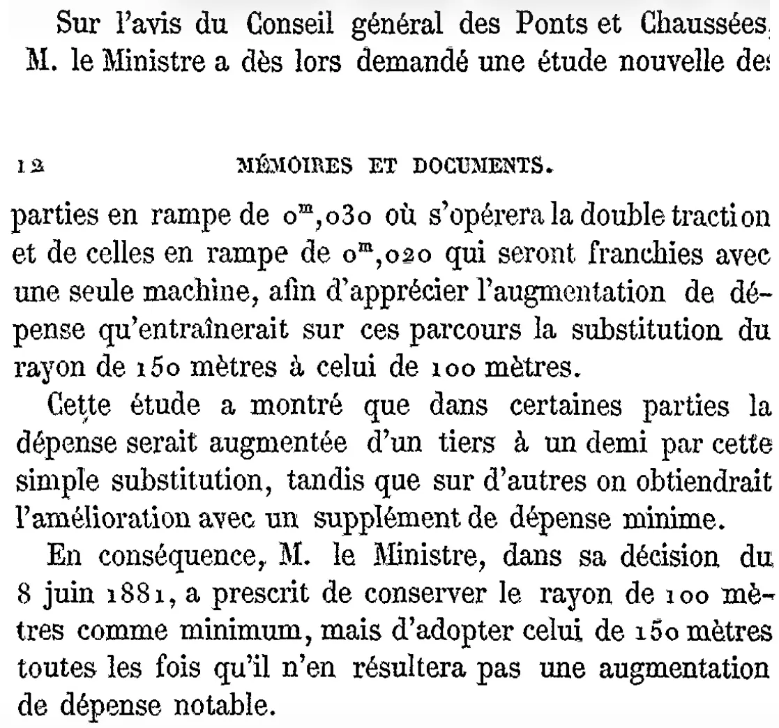 Decisione di l’8 di ghjugnu di u 1881 nant’à e curve è a doppia trazzione.