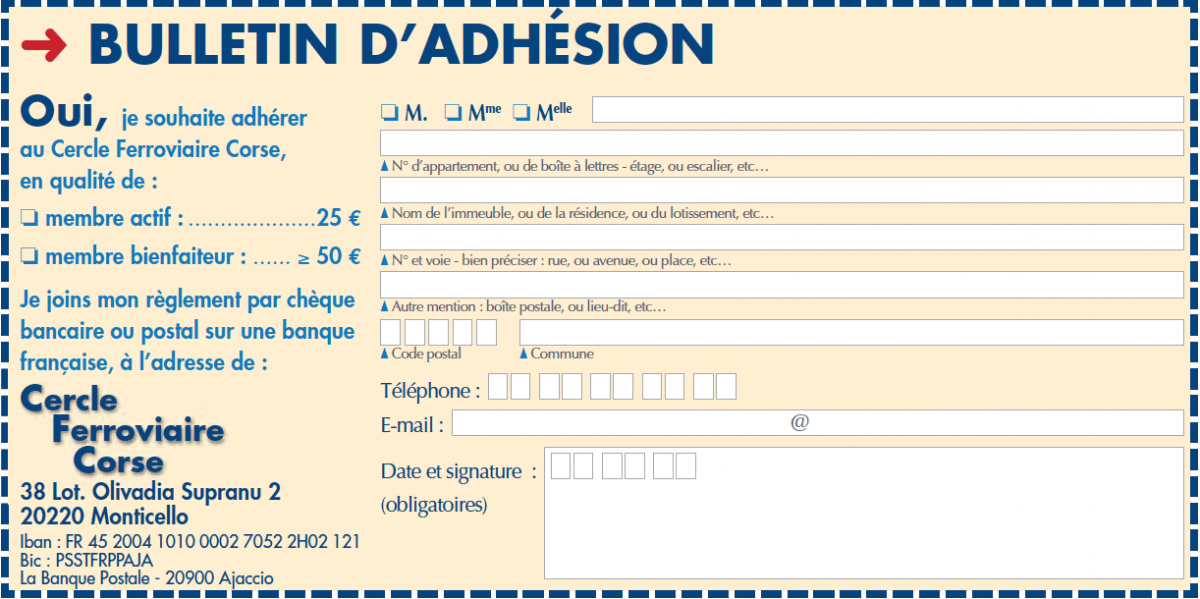 bulletin d'adhésion