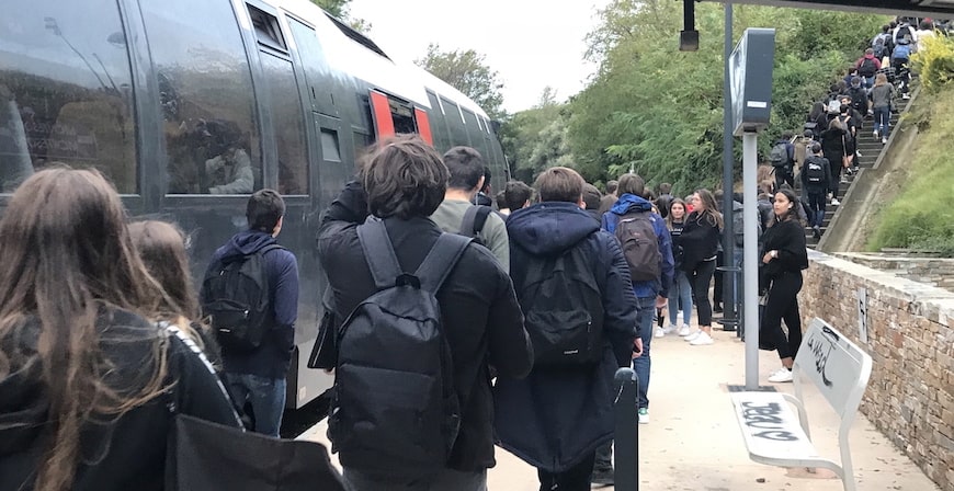 Les lycéens à la descente de Montesoru