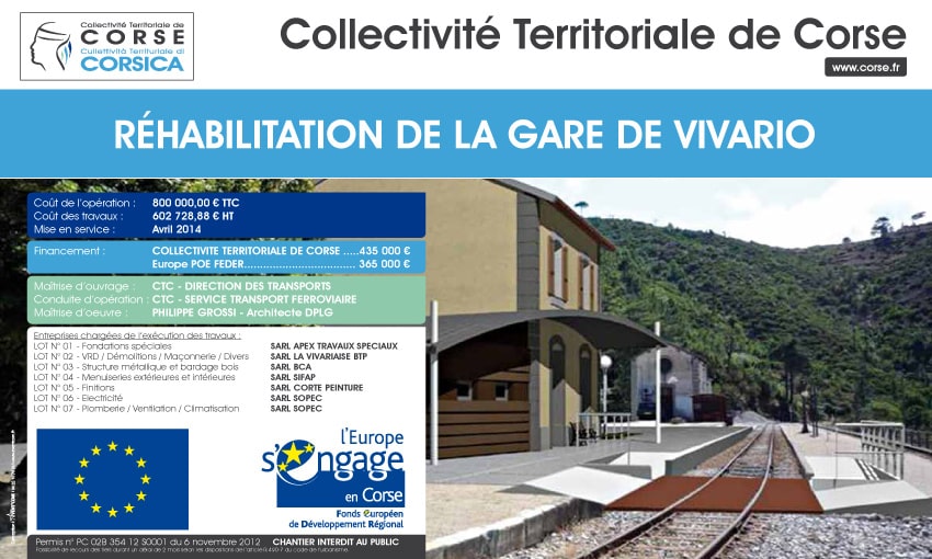 Rehabilitation gare de Vivario